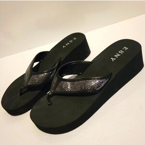 Sequin Wedge Flip Flops